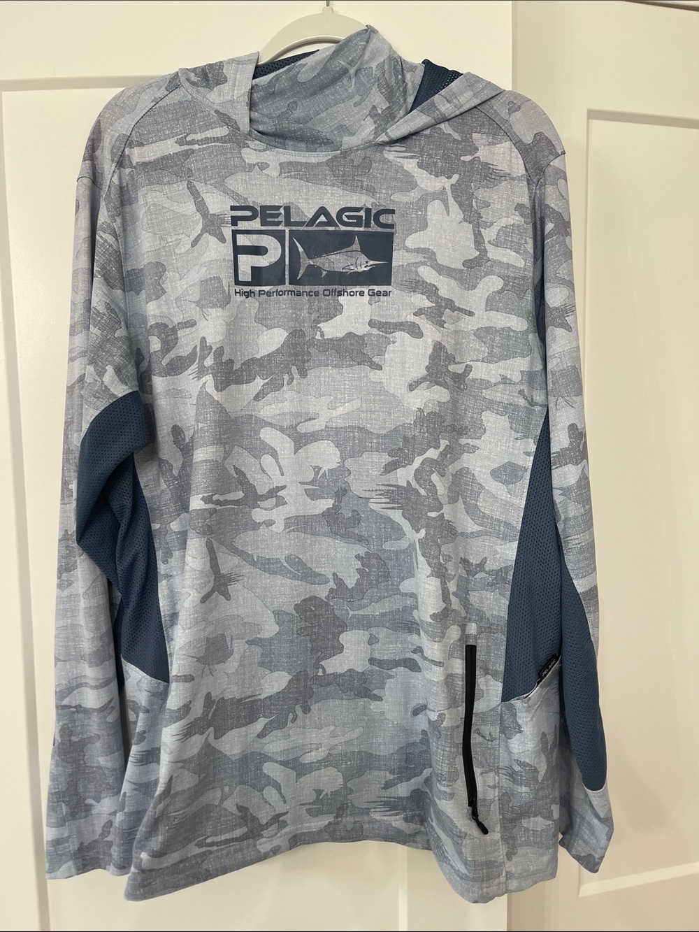 Pelagic Men’s blue  Camo Turtleneck Performance Shirt